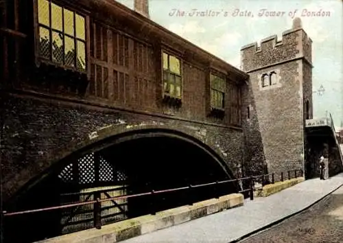 Ak London Stadt England, Traitors Gate, Tower von London