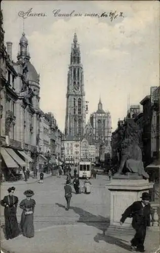 Ak Anvers Antwerpen Flandern, Zuckerkanal, Straßenpartie