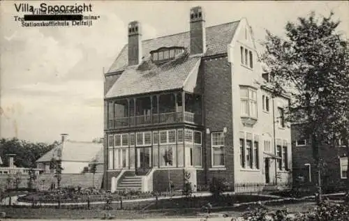 Ak Delfzijl Groningen, Hotel Wilhelmina, Stationskoffiehuis