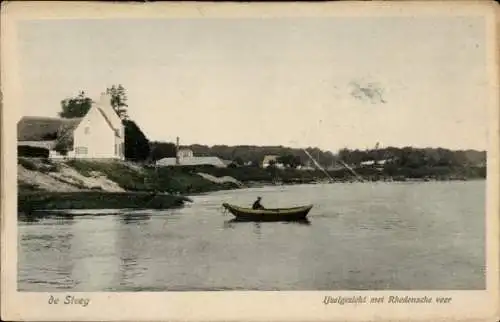 Ak De Steeg Rheden Gelderland, IJselgezicht met Rhedensche veer