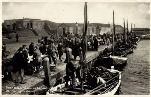 Ak Den Helder Nordholland Niederlande, Hafen und Ankunft der Heringswanderer