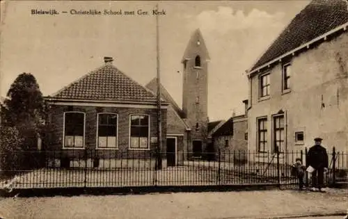 Ak Bleiswijk Südholland, Christliche Schule, Ger. Kirche