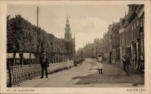 Ak Bolsward Fryslân Niederlande, Gr. und Apple-Markt