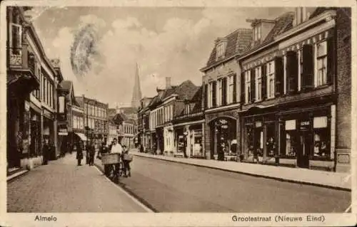 Ak Almelo Overijssel Niederlande, Grootestraat, Nieuwe Eind