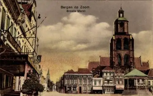 Ak Bergen op Zoom Nordbrabant Niederlande, Groote Markt