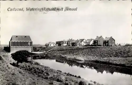 Ak Cadzand Zeeland Niederlande, Wateringskanaal mit Pumpstation