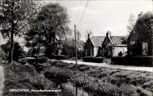 Ak Drachten-Friesland Niederlande, Noorderdwarsvaart