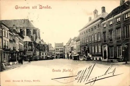 Ak Breda Nordbrabant Niederlande, Groote Markt