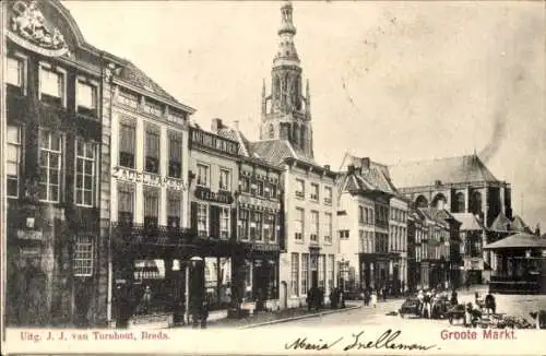 Ak Breda Nordbrabant Niederlande, Groote Markt