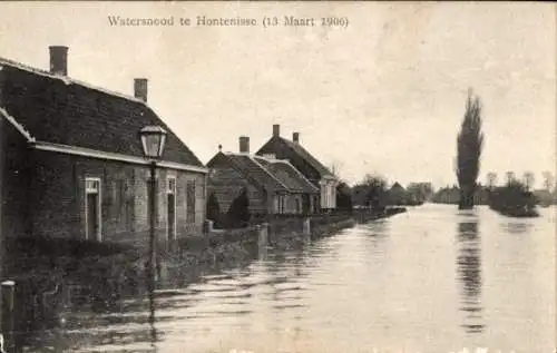 Ak Hontenisse Zeeland, Überschwemmung 13. März 1906