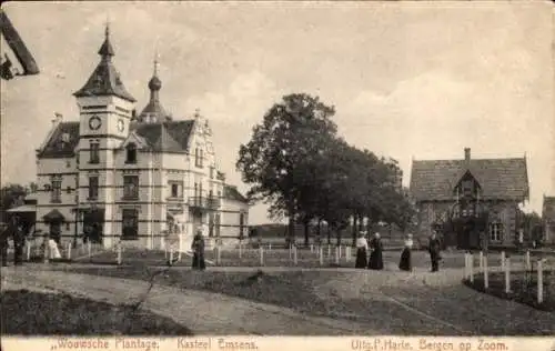 Ak Bergen op Zoom Nordbrabant Niederlande, Wouwsche Plantage, Schloss Emsens