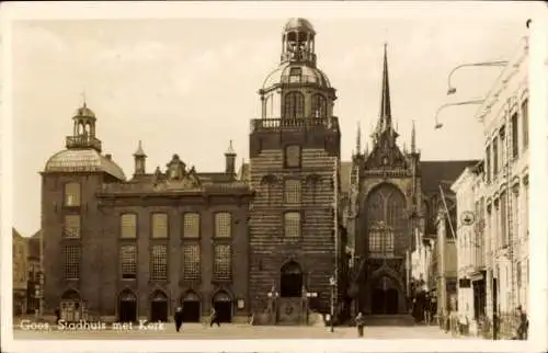 Ak Gaat Zeeuws Nederland, Rathaus mit Kirche