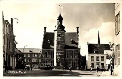 Ak Gennep Limburg Niederlande, Markt, Rathaus