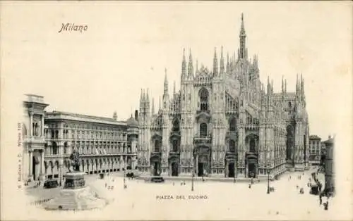 Ak Milano Mailand Lombardia, Piazza del Duomo