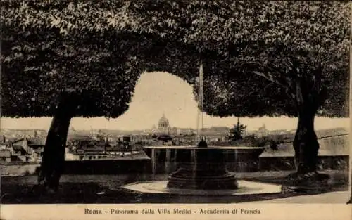 Ak Roma Rom Lazio, Panorama dalla Villa Medici, Accademia di Francia