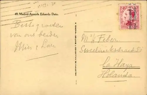 Ak Madrid Spanien, Avenida Eduardo Dato