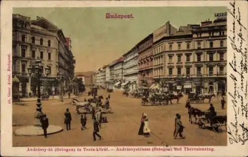 Ak Budapest Ungarn, Andrassy-Straße, Theresienring