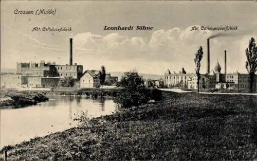 Ak Crossen Zwickau in Sachsen, Leonhardt Söhne, Abt. Cellulosefabrik, Cartonpapierfabrik