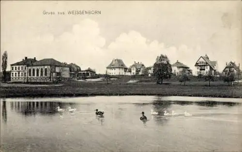 Ak Weißenborn Zwickau in Sachsen, Blick vom Teich aus