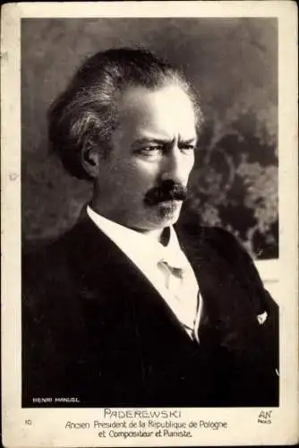 Ak Ignacy Jan Paderewski, Komponist, erster Ministerpräsident Polens