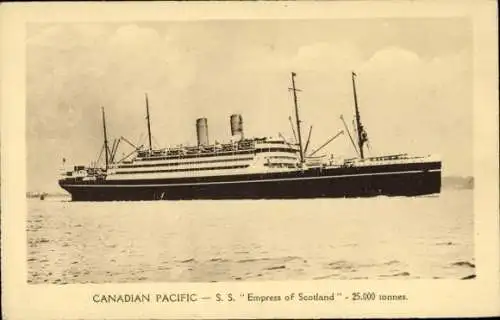 Ak Steamer SS Empress of Scotland, Canadian Pacific Ships, CPS