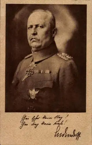 Ak General Erich Ludendorff, Ohne Opfer kein Sieg, Ludendorff Spende, Orden