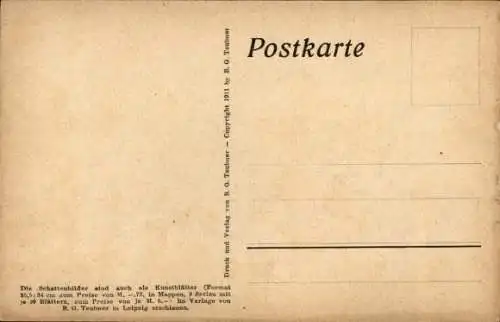 Scherenschnitt Künstler Ak Diefenbach, Göttliche Jugend 1, Teilbild 5