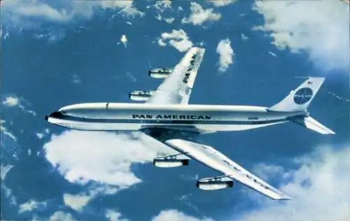 Ak Passagierflugzeug über den Wolken, Pan American, Jet Clipper