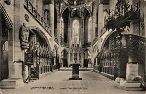 Ak Lutherstadt Wittenberg, Schlosskirche, Innenansicht