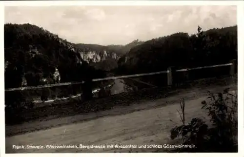 Ak Gößweinstein in Oberfranken, Schloss, Wiesenttal, Bergstraße