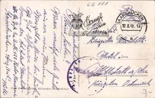 Ak Saarbrücken, Gesamtansicht der Stadt mit Berge 