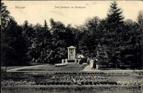 Ak Wurzen in Sachsen, Georg Juel Denkmal im Stadtpark