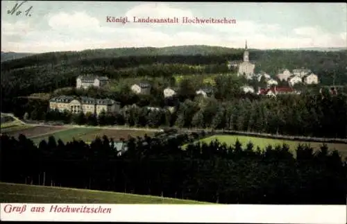 Ak Hochweitzschen Großweitzschen, Blick auf den Ort mit Umgebung