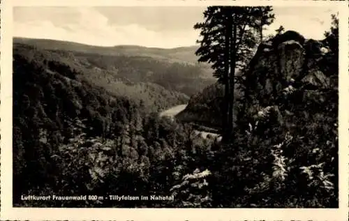 Ak Frauenwald am Rennsteig Ilmenau in Thüringen, Tillyfelsen, Panorama