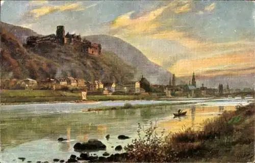 Ak Heidelberg am Neckar, Teilansicht, Schloss, Blick von der Ziegelhäuser Landstraße