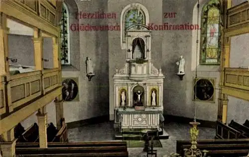 Ak Frauenstein im Erzgebirge, Inneres der Kirche