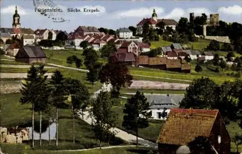 Ak Frauenstein im Erzgebirge, Teilansicht