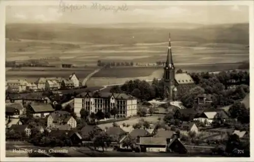 Ak Hohndorf im Erzgebirge, Panorama mit Kirche