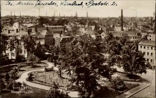 Ak Limbach Oberfrohna Sachsen, Gesamtansicht, Park, Schornsteine