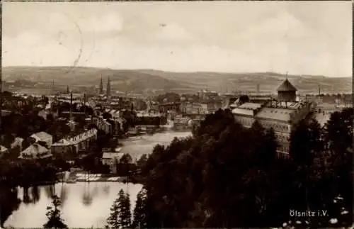 Ak Oelsnitz Vogtland, Panoramablick auf die Stadt