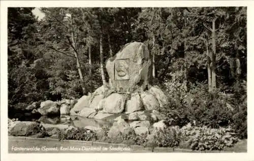 Ak Fürstenwalde an der Spree, Karl Marx Denkmal, Stadtpark