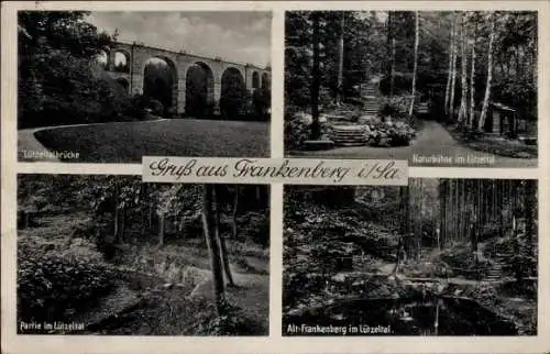 Ak Frankenberg Sachsen, Lützeltalbrücke, Naturbühne