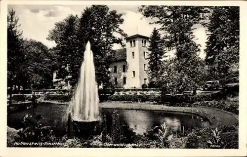 Ak Hohenstein Ernstthal Landkreis Zwickau, Blick auf Fontäne bei der Oberwaldschänke