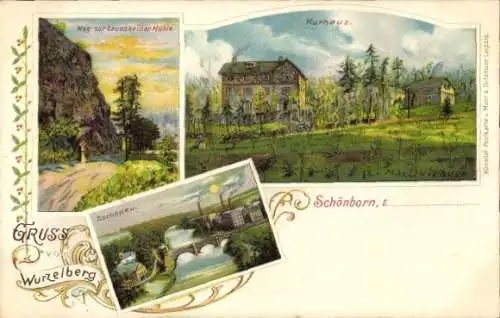 Litho Schönborn Rossau Sachsen, Erholungsheim, Zschopaubrücke