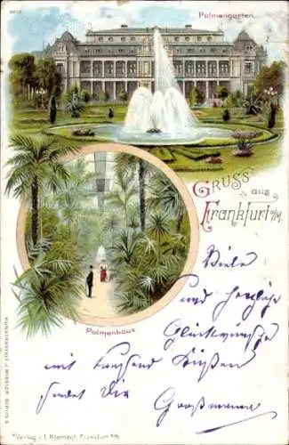 Litho Frankfurt am Main, Palmengarten, Palmenhaus