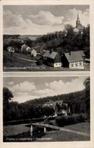 Ak Krummenhennersdorf Halsbrücke in Sachsen, Grabentour, Bobritzschtal, Blick auf den Ort