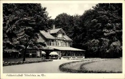 Ak Schöppenstedt, Waldwirtschaft Tetzelstein im Elm, Bes. Carl Böker