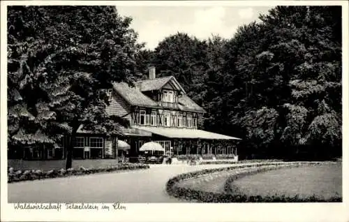 Ak Schöppenstedt, Waldwirtschaft Tetzelstein im Elm, Bes. Carl Böker