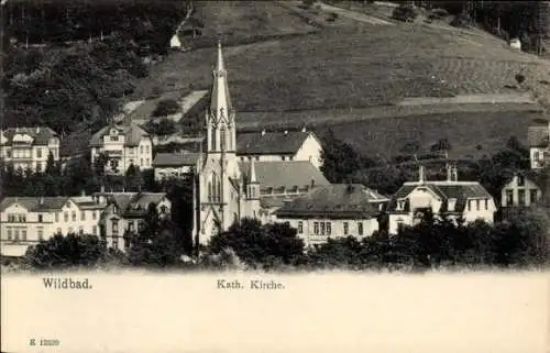 Ak Bad Wildbad im Kreis Calw Baden Württemberg, Blick auf den Ort, Kirche