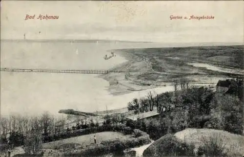 Ak Hohenau Langballig Schleswig Holstein, Garten und Anlegebrücke